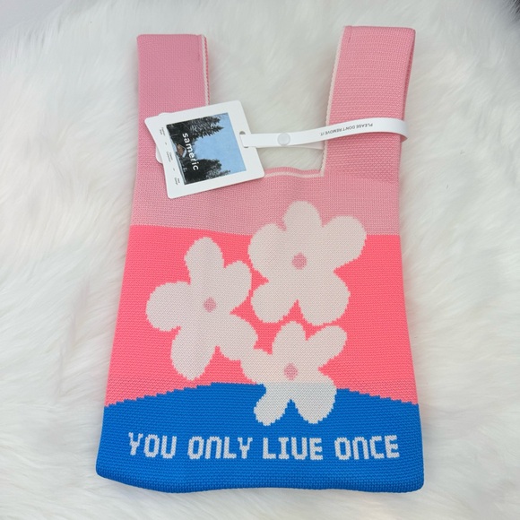 NWT Pinky Flower Stylish Essentials Handheld Bag - Picture 6 of 9